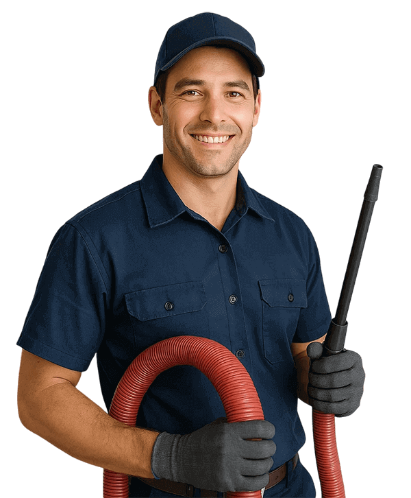 Mission Bend TX Air Ducts Cleaning technician with HVAC equipment