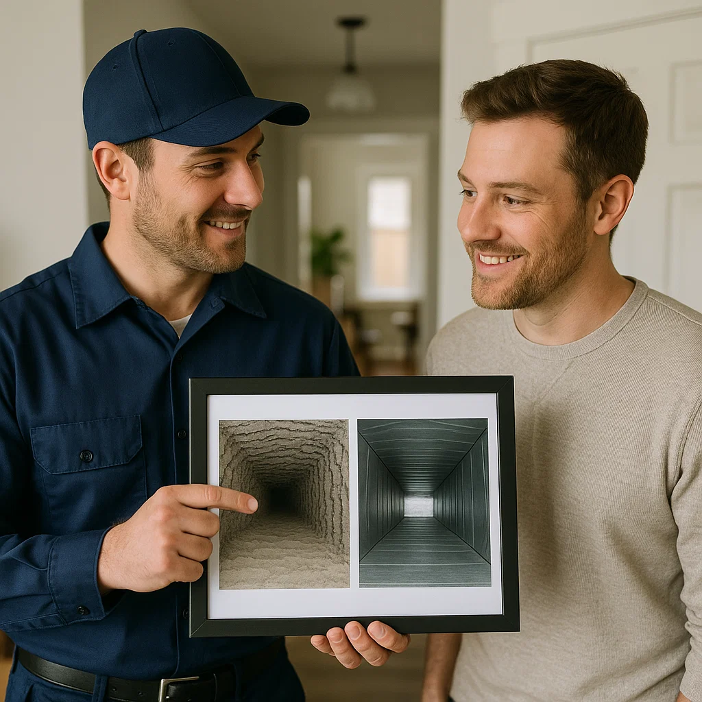 Mission Bend TX technician using negative-air machines and HEPA tools for precise air duct cleaning